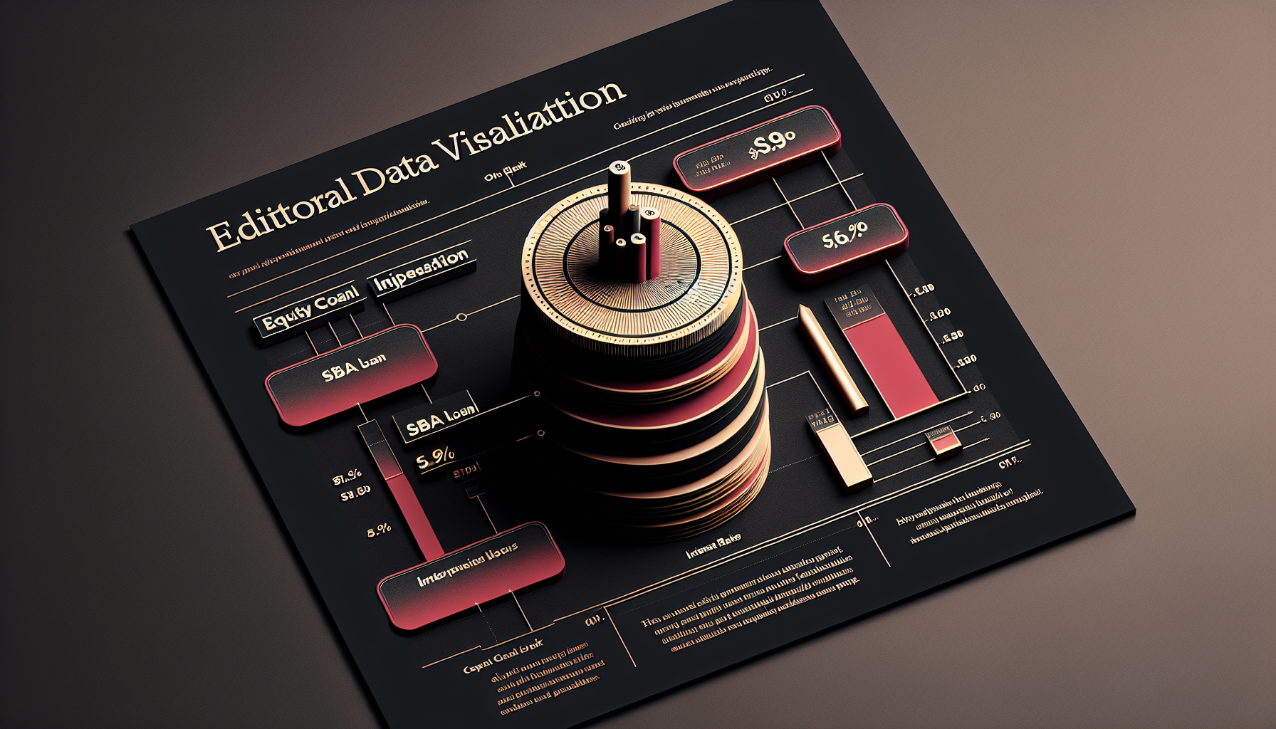 Capital stack diagram showing equity injection, SBA loan, and interest rate layers